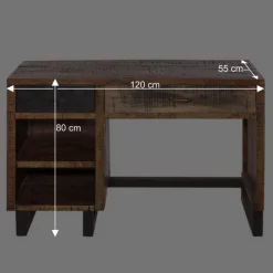 Recyclingholz Schreibtisch 120x50 cm - Bahiro