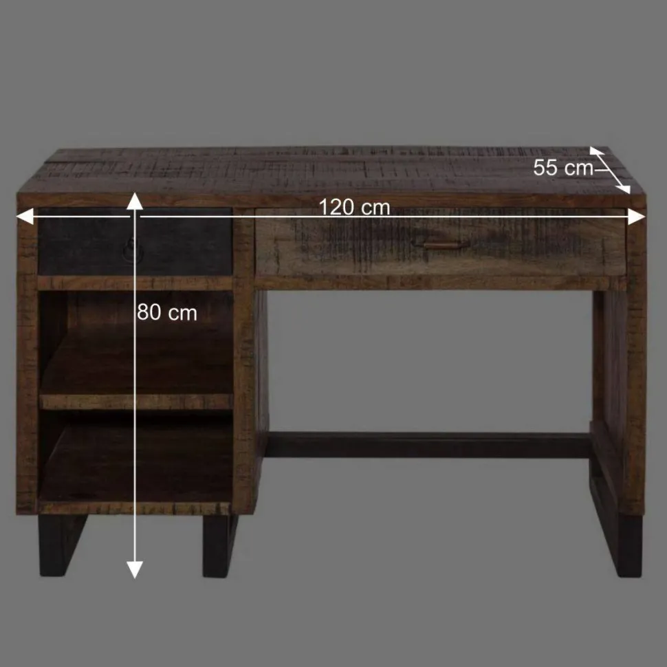 Recyclingholz Schreibtisch 120x50 cm - Bahiro