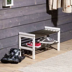 Regal für Schuhe in Weiß & Edelstahl - Gorfu