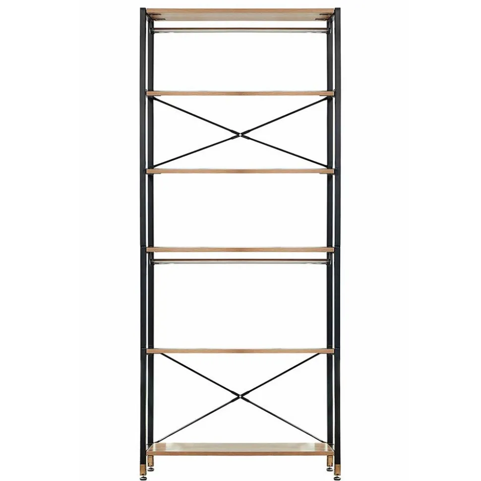 Regal Garderobe aus Metall & MDF in Akazie Optik - Masiela