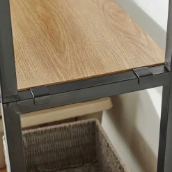 Regal Garderobe aus Metall & MDF in Akazie Optik - Masiela