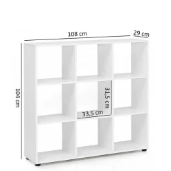 Regal mit 9 Fächern offen in Weiß Claas 108 x 104 cm