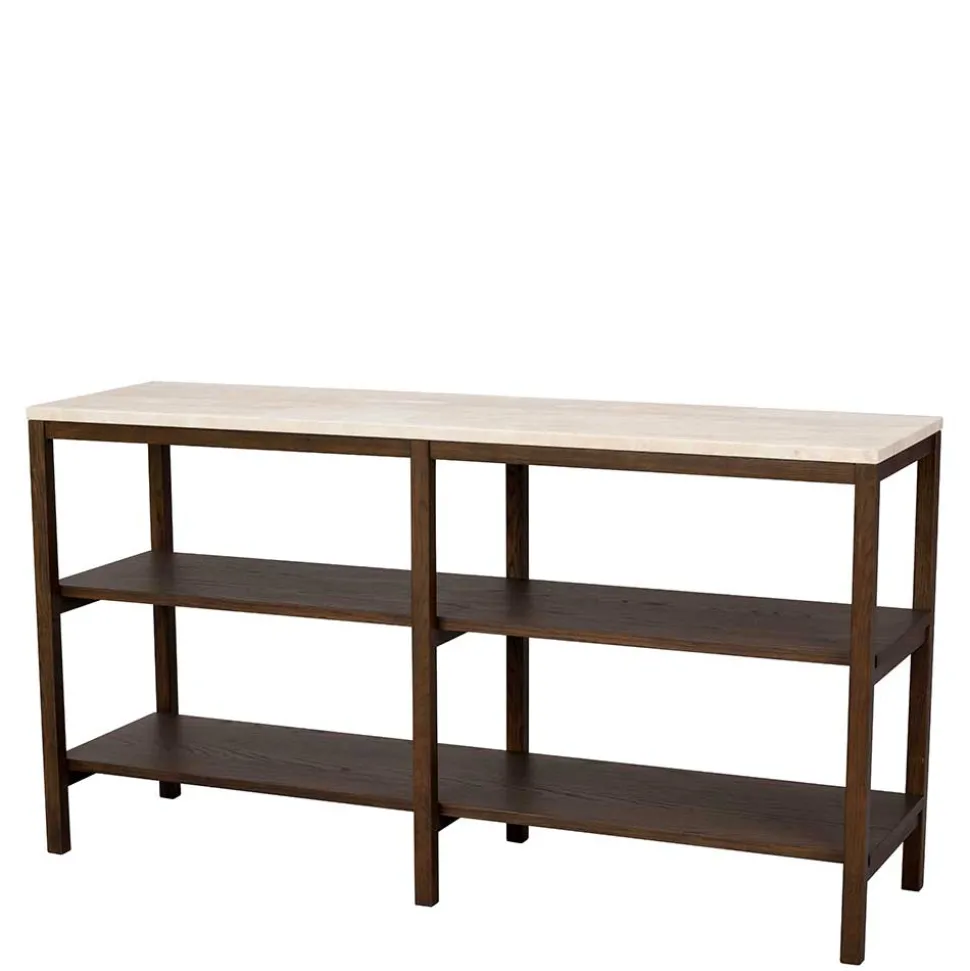 Regal mit Travertin Deckplatte in Beige - Thani