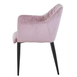 Retro Armlehnenstuhl in Altrosa Samt - Onjamy (2er Set)