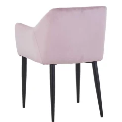 Retro Armlehnenstuhl in Altrosa Samt - Onjamy (2er Set)