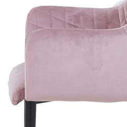 Retro Armlehnenstuhl in Altrosa Samt - Onjamy (2er Set)