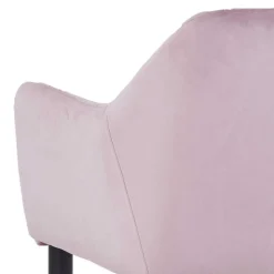 Retro Armlehnenstuhl in Altrosa Samt - Onjamy (2er Set)