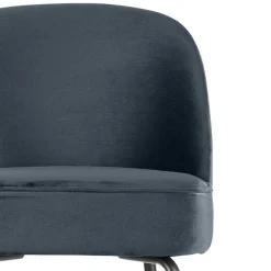 Retro Bar Stuhl in Petrol Blau Samt - Plicardo