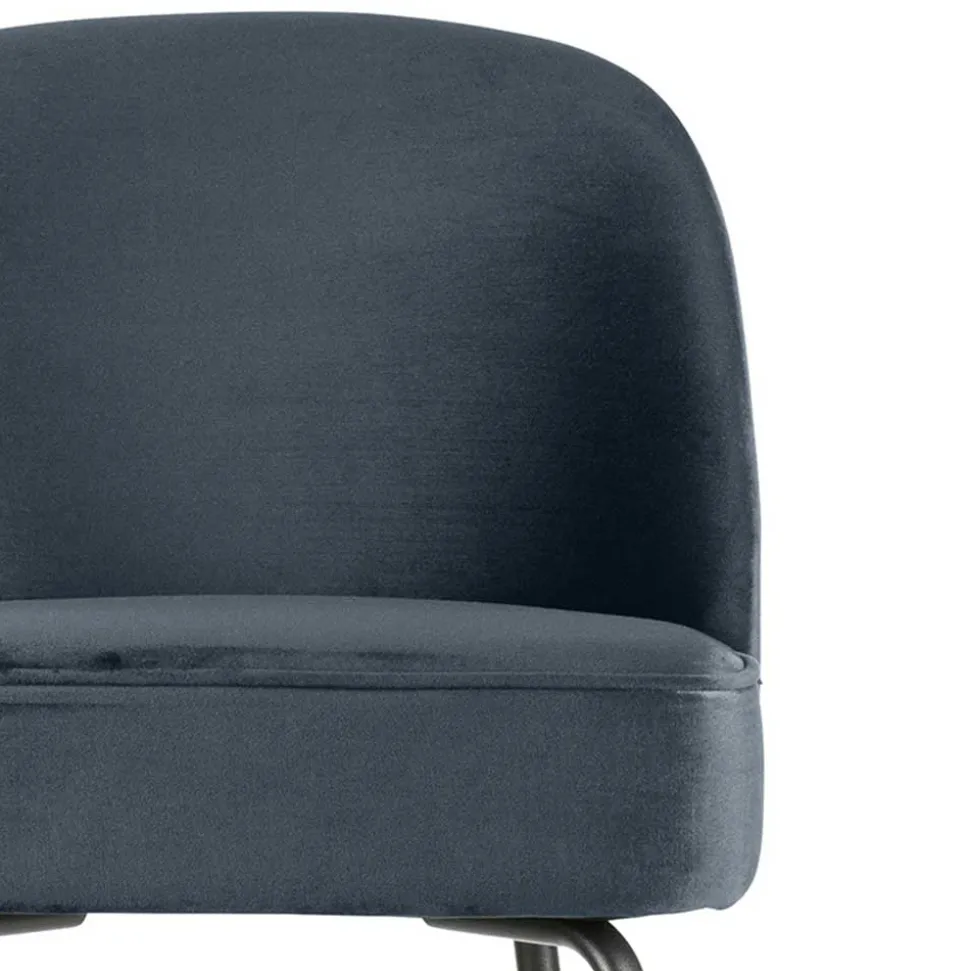 Retro Bar Stuhl in Petrol Blau Samt - Plicardo