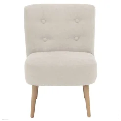 Retro Cocktailsessel in Beige und Buche - Cranzo