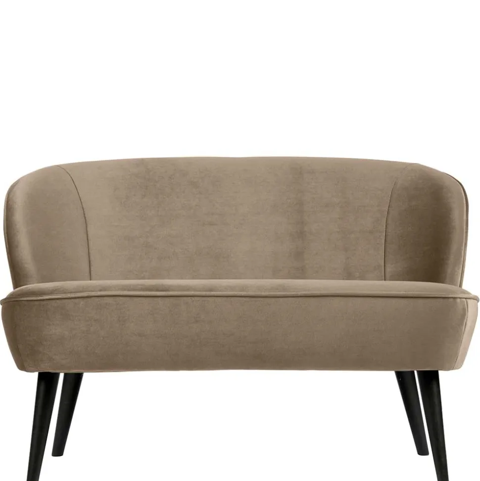 Retro Couch in Khaki Samtstoff - Griffina