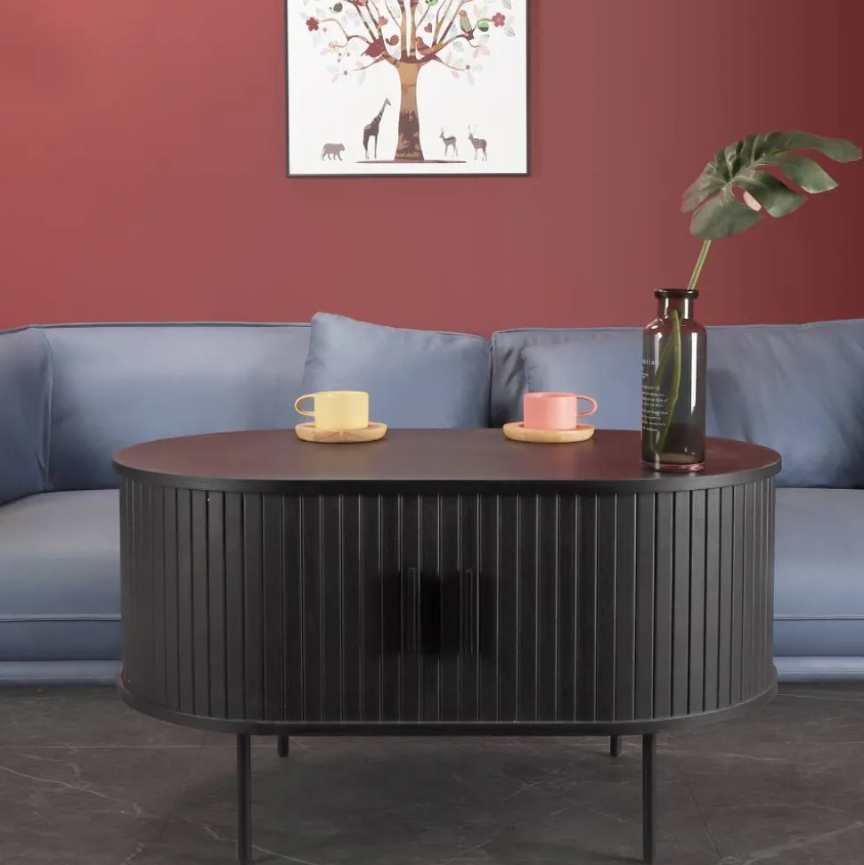 Retro Couchtisch mit Schiebetüren - Lurymav