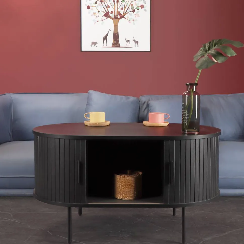 Retro Couchtisch mit Schiebetüren - Lurymav