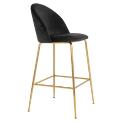 Retro Design Barstühle in Schwarz & Messing - Venjus (2er Set)