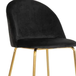 Retro Design Barstühle in Schwarz & Messing - Venjus (2er Set)