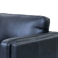 Retro Design Ledercouch in Schwarz - Griffina
