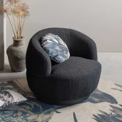 Retro Design Sessel aus Boucle Stoff - Fronco