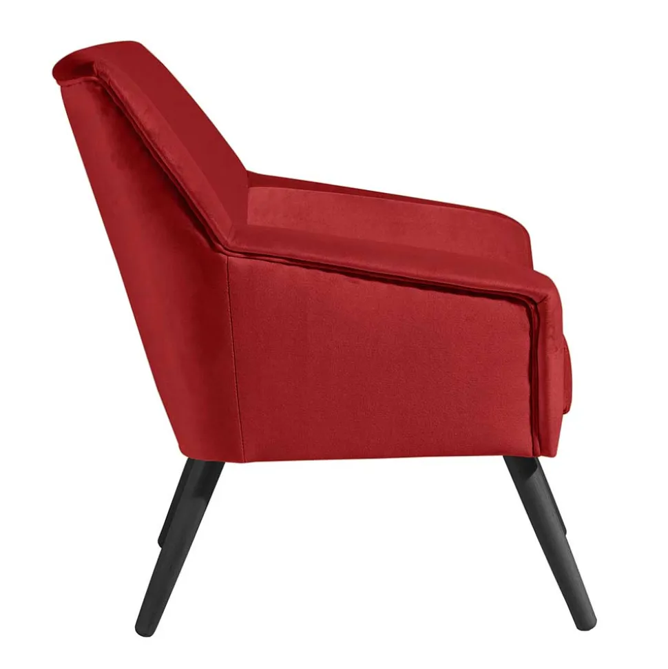 Retro Designsessel in Ziegelrot Samtvelours - Nina