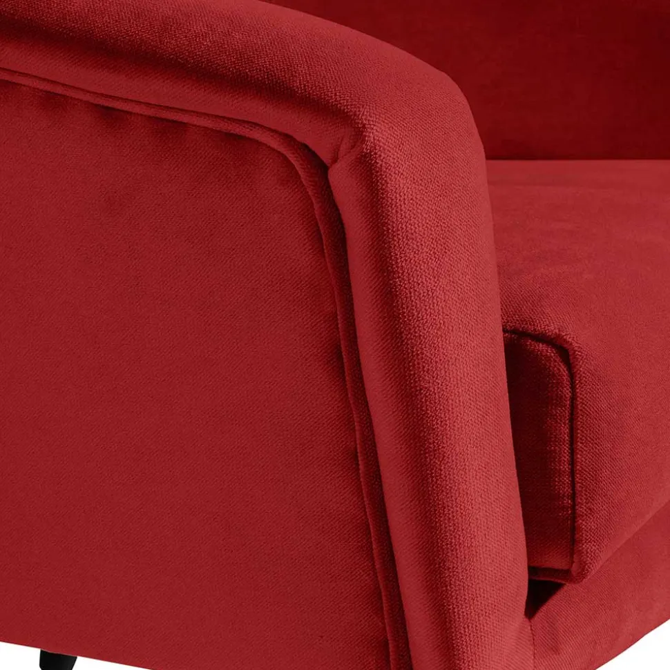 Retro Designsessel in Ziegelrot Samtvelours - Nina
