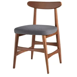 Retro Esstischstuhl in Nussbaum Braun & Grau - Translato