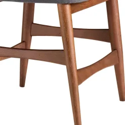 Retro Esstischstuhl in Nussbaum Braun & Grau - Translato