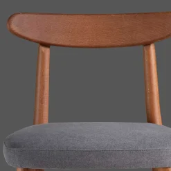 Retro Esstischstuhl in Nussbaum Braun & Grau - Translato