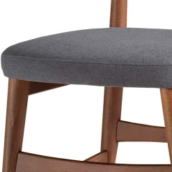 Retro Esstischstuhl in Nussbaum Braun & Grau - Translato