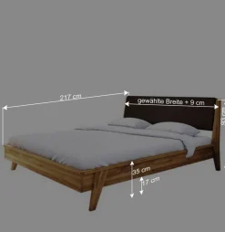 Retro Holz Bettgestell aus Wildeiche - Hardus