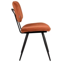 Retro Küchenstuhl in Rost Braun Cord-Bezug - Candeloco (2er Set)