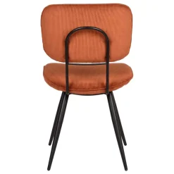 Retro Küchenstuhl in Rost Braun Cord-Bezug - Candeloco (2er Set)