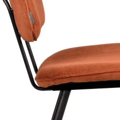 Retro Küchenstuhl in Rost Braun Cord-Bezug - Candeloco (2er Set)