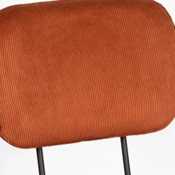 Retro Küchenstuhl in Rost Braun Cord-Bezug - Candeloco (2er Set)