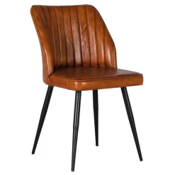 Retro Lederstuhl in Cognac Braun - Valtte