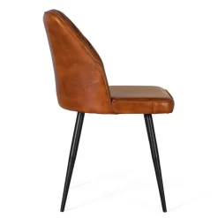 Retro Lederstuhl in Cognac Braun - Valtte