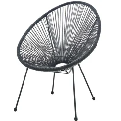 Retro Loungestühle für Garten in Schwarz - Vicados (2er Set)