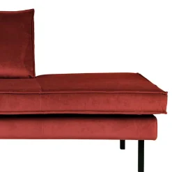 Retro Ottomane in Rotbraun Samt - Enzing