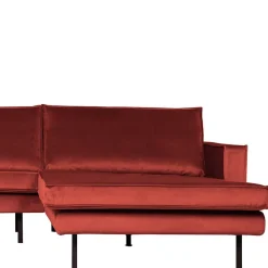 Retro Polsterecke in Kastanienfarben Samtstoff - Enzing