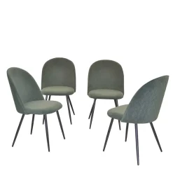 Retro Polsterstühle in Oliv Grün - Perry (4er Set)