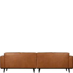 Retro Recyclingleder Couch in Braun Cognac - Lasha