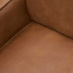 Retro Recyclingleder Couch in Braun Cognac - Lasha