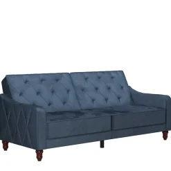 Retro Schlafsofa in Blau und Nussbaum Braun - Ziovarica