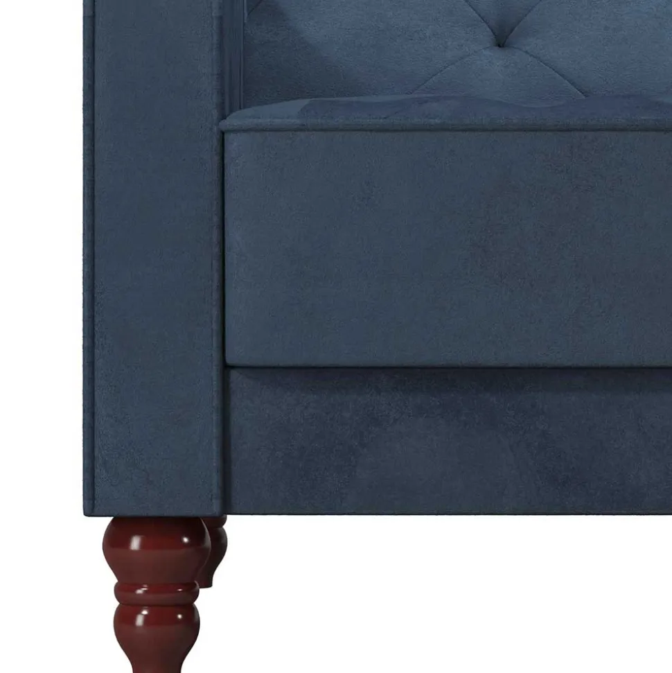 Retro Schlafsofa in Blau und Nussbaum Braun - Ziovarica