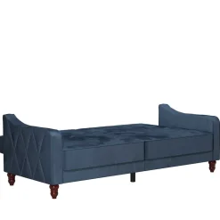 Retro Schlafsofa in Blau und Nussbaum Braun - Ziovarica