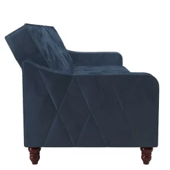 Retro Schlafsofa in Blau und Nussbaum Braun - Ziovarica