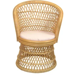 Retro Sessel aus Geflecht Rattan Natur - Garzone