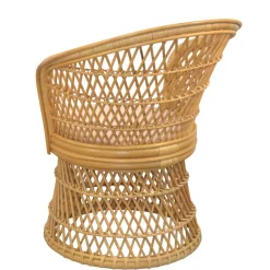 Retro Sessel aus Geflecht Rattan Natur - Garzone