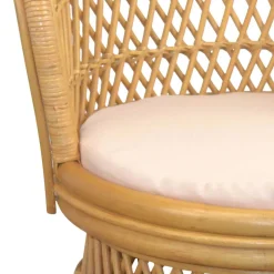 Retro Sessel aus Geflecht Rattan Natur - Garzone