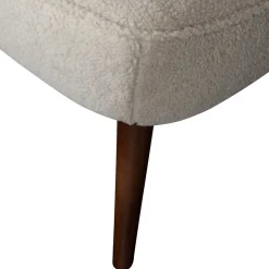 Retro Sessel aus Webplüsch in Off-White - Phinia