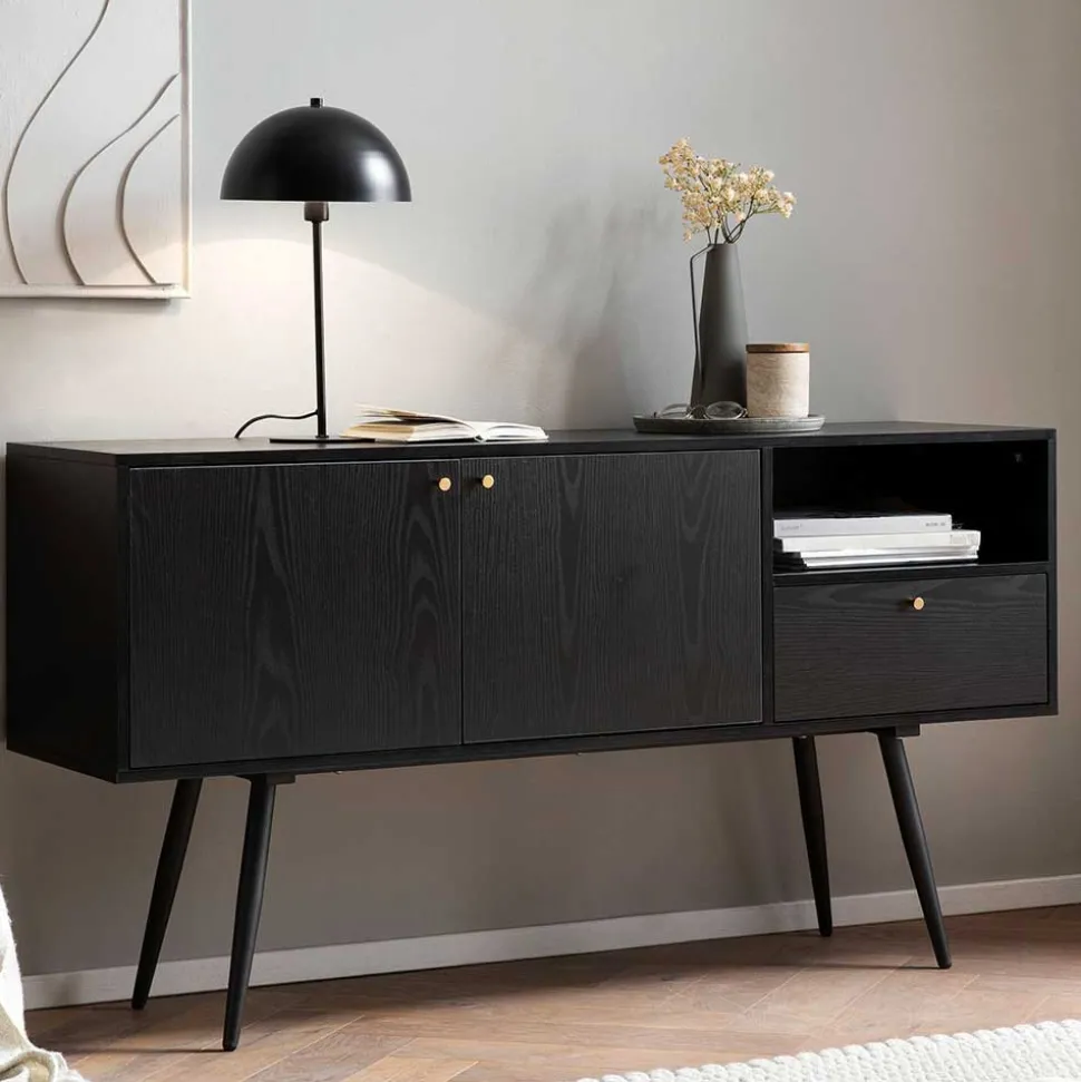 Retro Sideboard in Schwarz - Flair