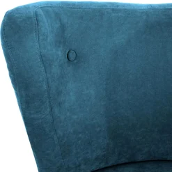 Retro Style Wohnzimmersessel in Petrol Velours - Etura